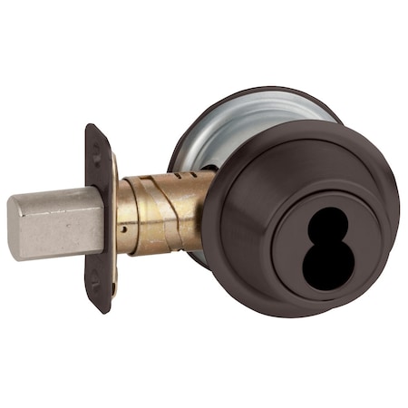 Schlage Grade 2 Classroom Deadbolt, Adjustable 2-3/8-in and 2-3/4-in Backset, Aged Bronze Finish B563J 643E